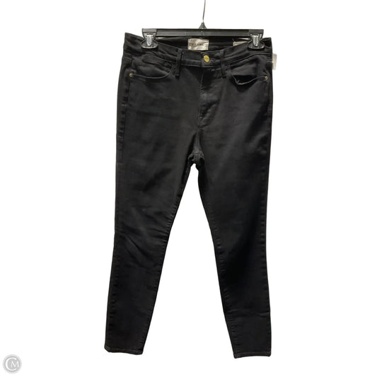 Jeans Skinny By Frame In Black Denim, Size: 6