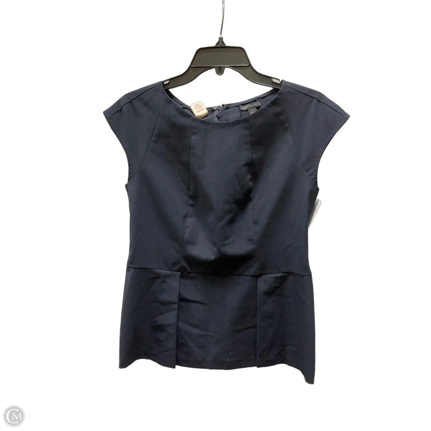 Top Short Sleeve By Ann Taylor In Navy, Size: S