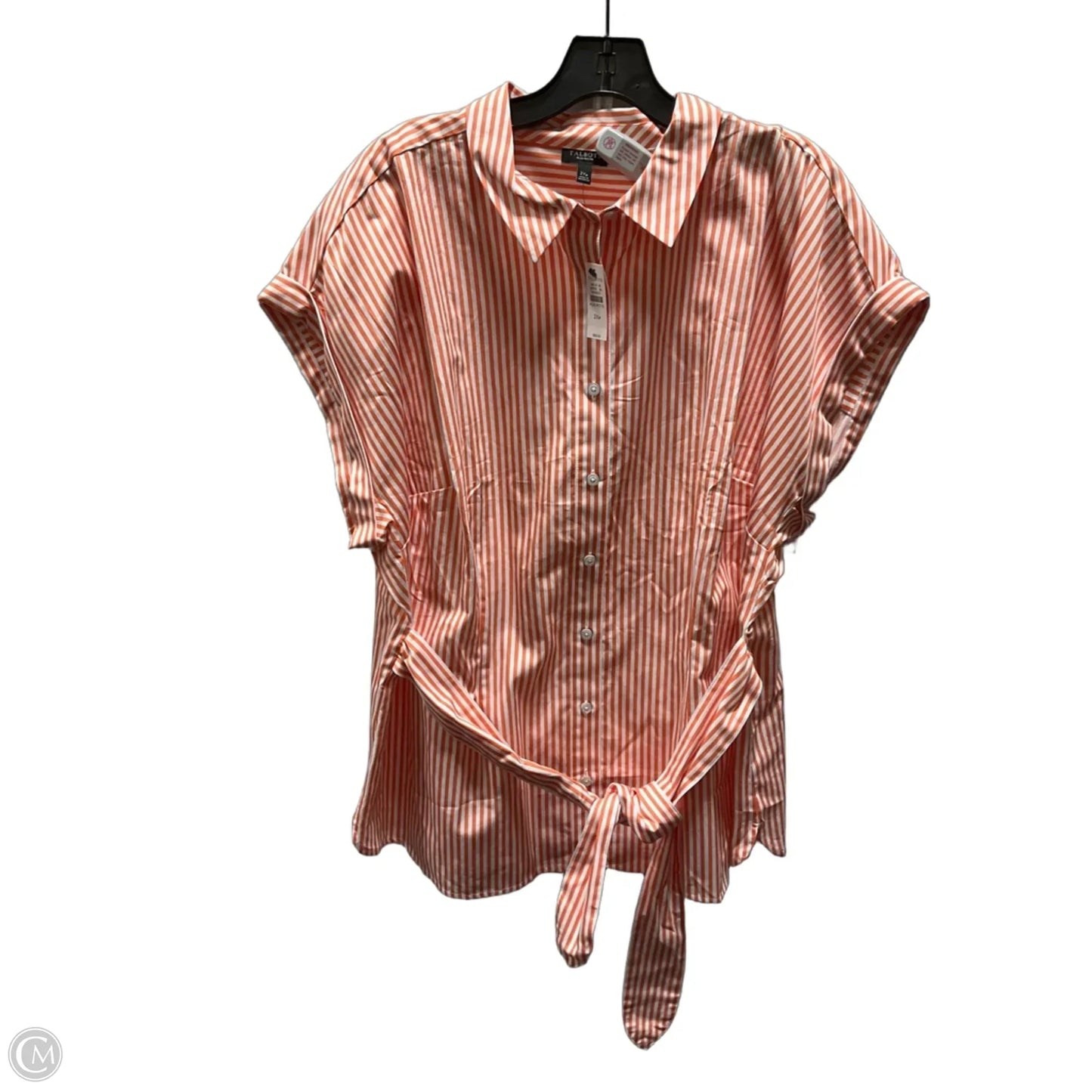 Blouse Short Sleeve By Talbots In Striped Pattern, Size: 2x