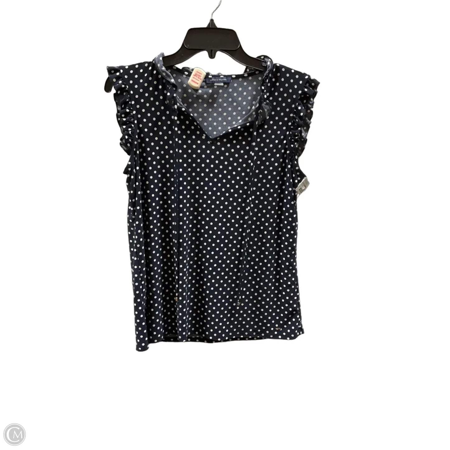 Top Sleeveless By Tommy Hilfiger In Polkadot Pattern, Size: M