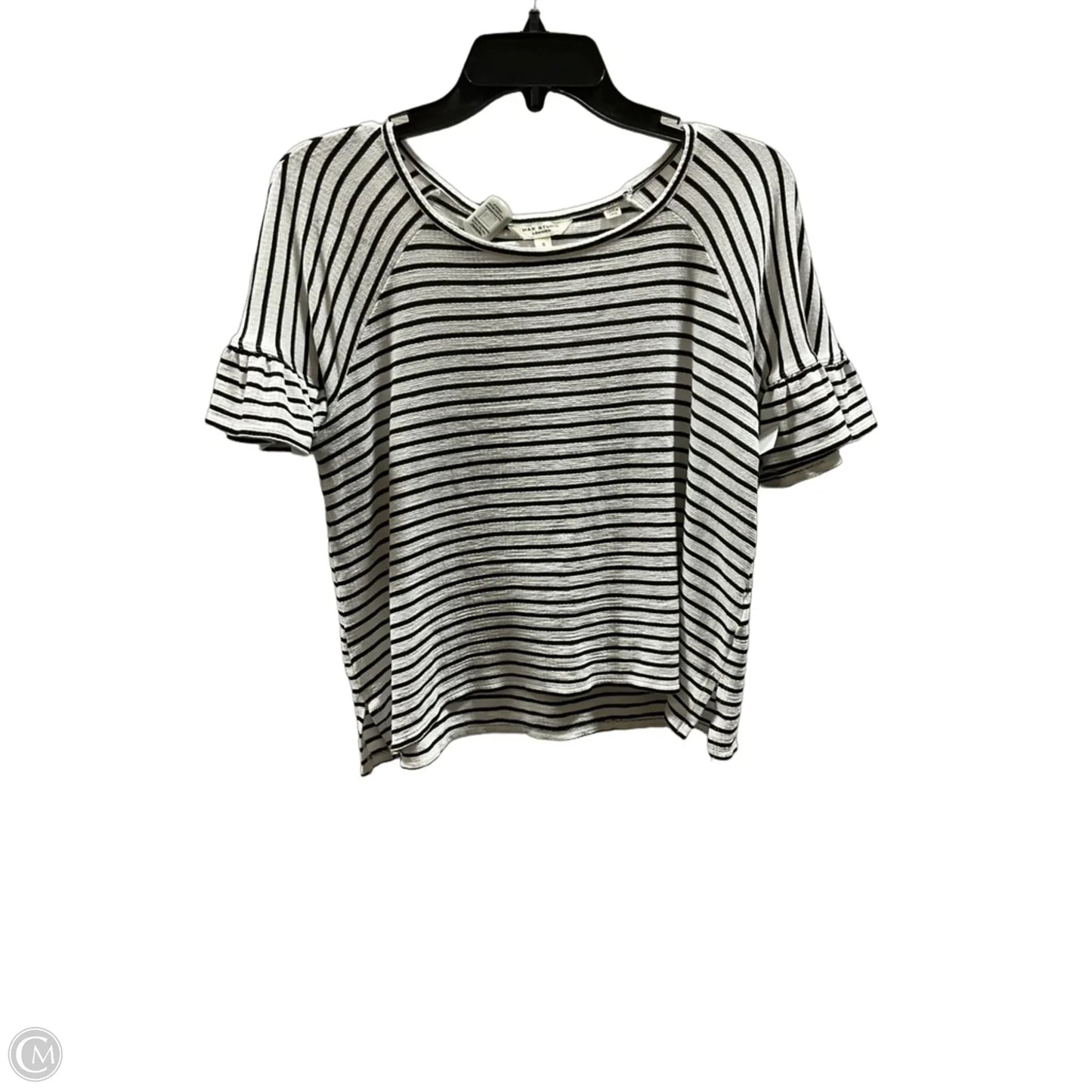 Top Short Sleeve By Max Studio In Striped Pattern, Size: S