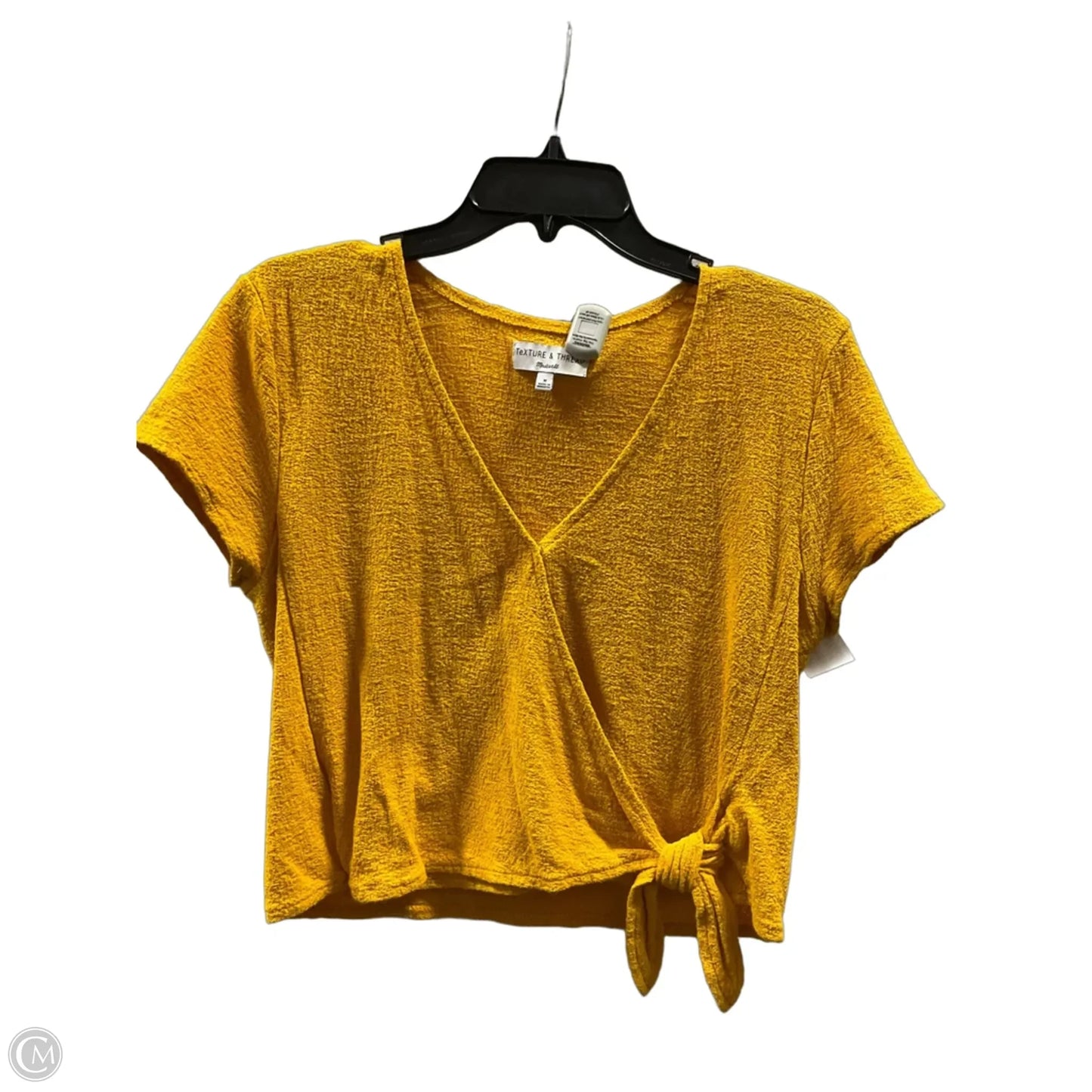 Top Short Sleeve By Madewell In Yellow, Size: M