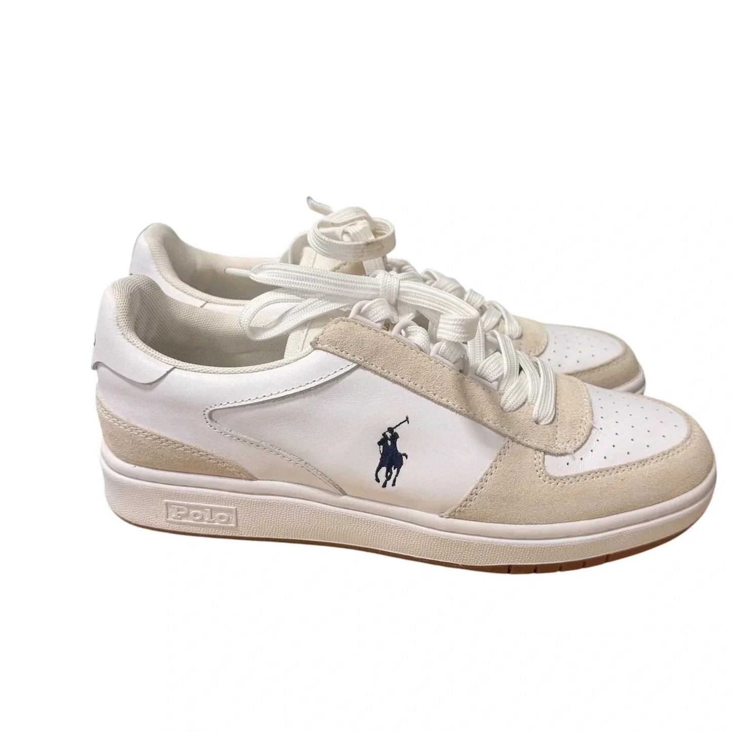 Shoes Athletic By Polo Ralph Lauren In Tan & White, Size: 7.5