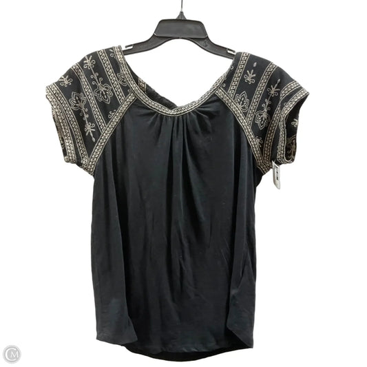 Top Short Sleeve By Ruff Hewn In Black & Tan, Size: M