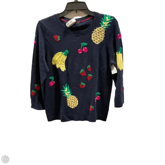 Top Long Sleeve By Talbots In Navy, Size: M