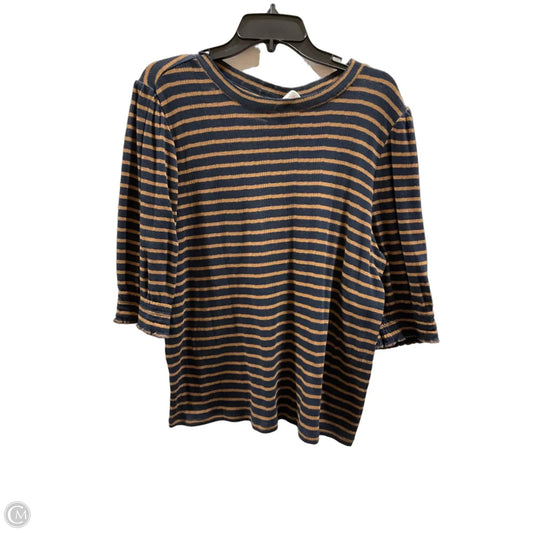 Top Short Sleeve By Lucky Brand In Striped Pattern, Size: Xl