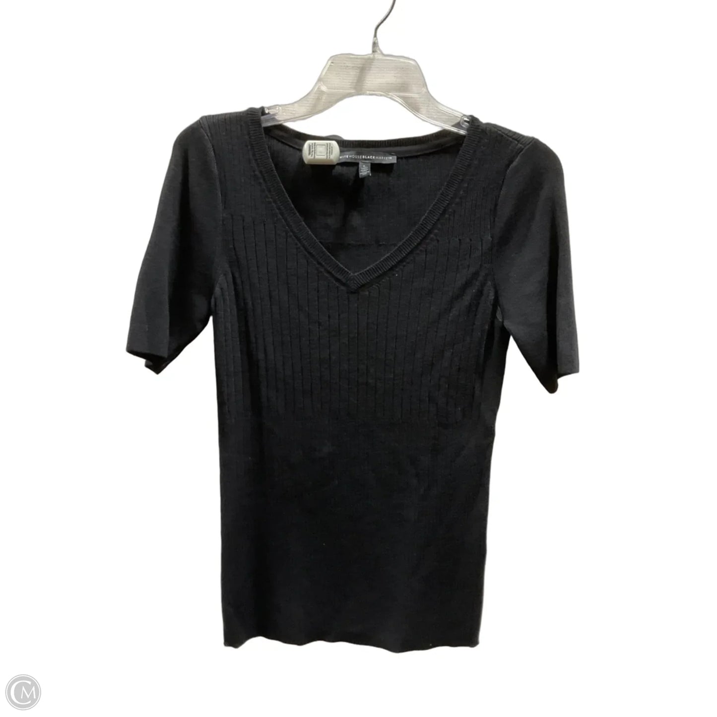 Top Short Sleeve By White House Black Market In Black, Size: L