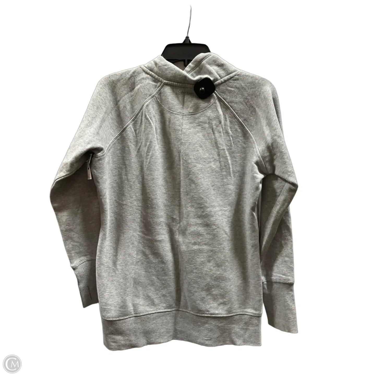 Athletic Sweatshirt Collar By Calvin Klein In Grey, Size: M