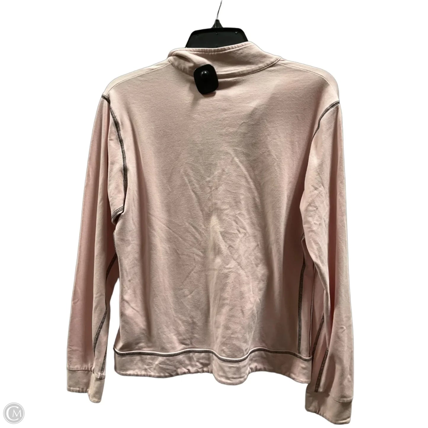 Athletic Top Long Sleeve Collar By Nike In Pink, Size: L