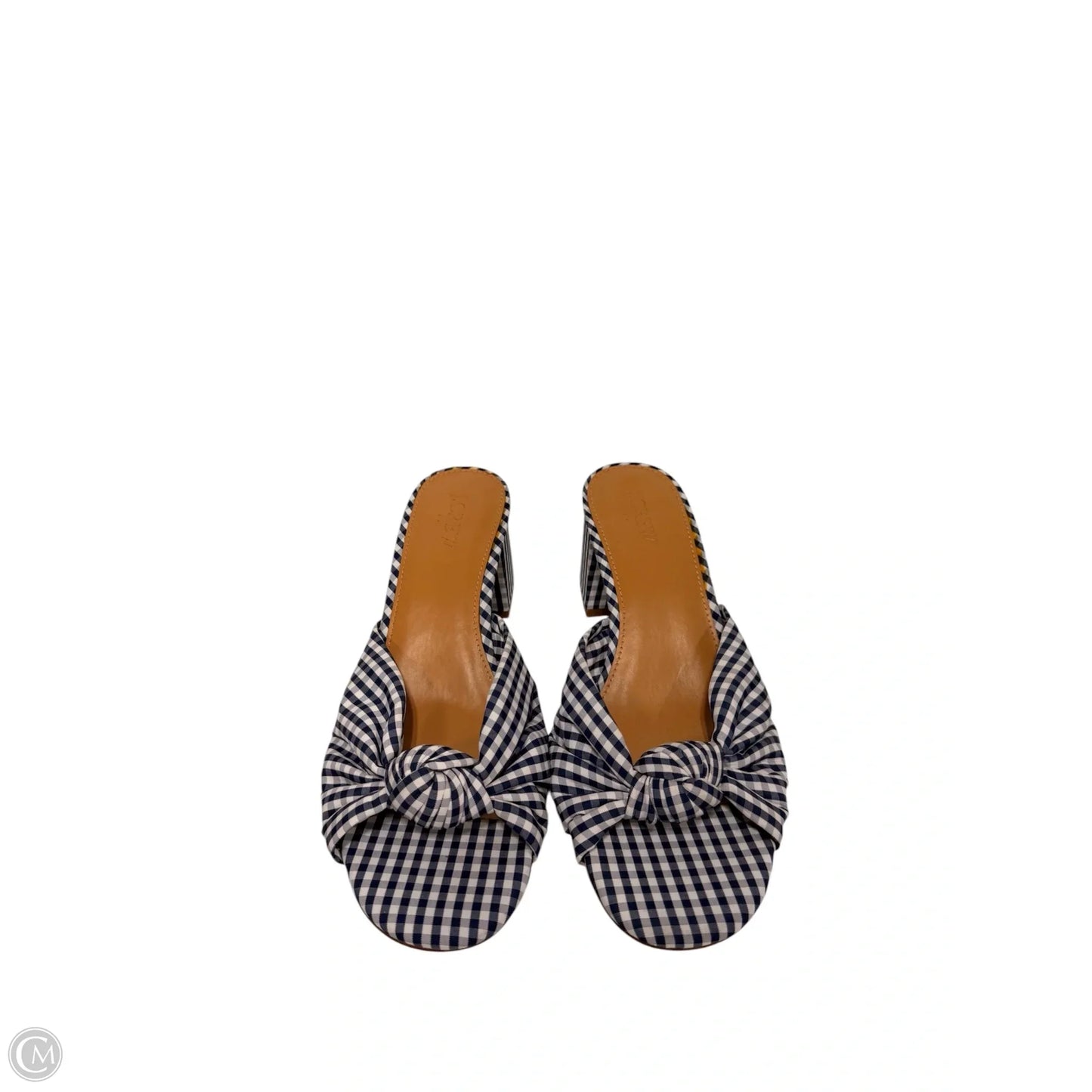 Sandals Heels Block By J. Crew In Checkered Pattern, Size: 9