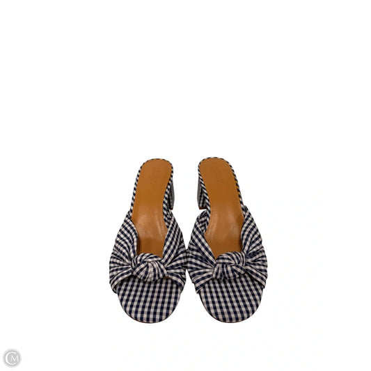 Sandals Heels Block By J. Crew In Checkered Pattern, Size: 9