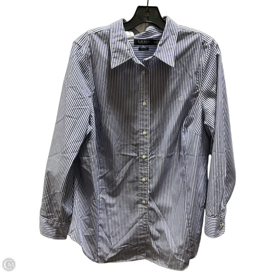 Blouse Long Sleeve By Lauren By Ralph Lauren In Striped Pattern, Size: 2x