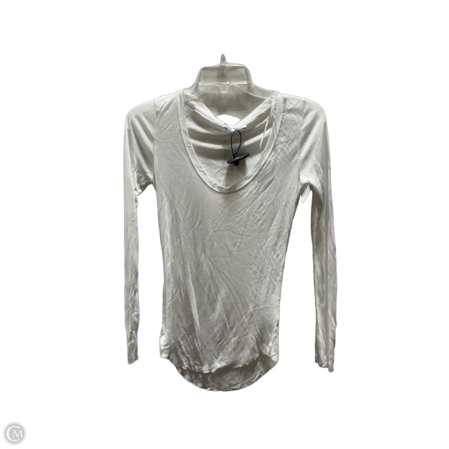 Top Long Sleeve Basic By Zara In White, Size: S