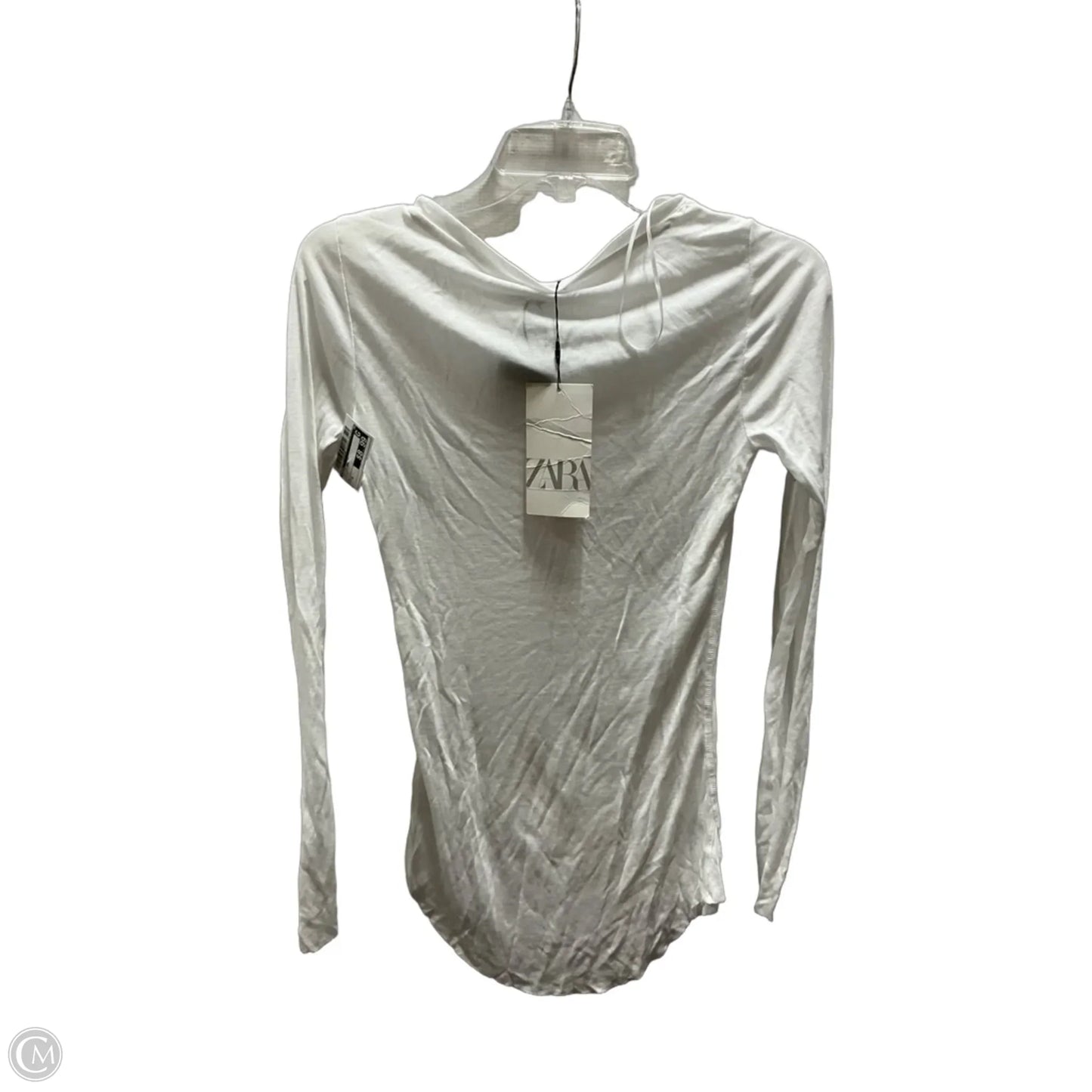 Top Long Sleeve Basic By Zara In White, Size: S