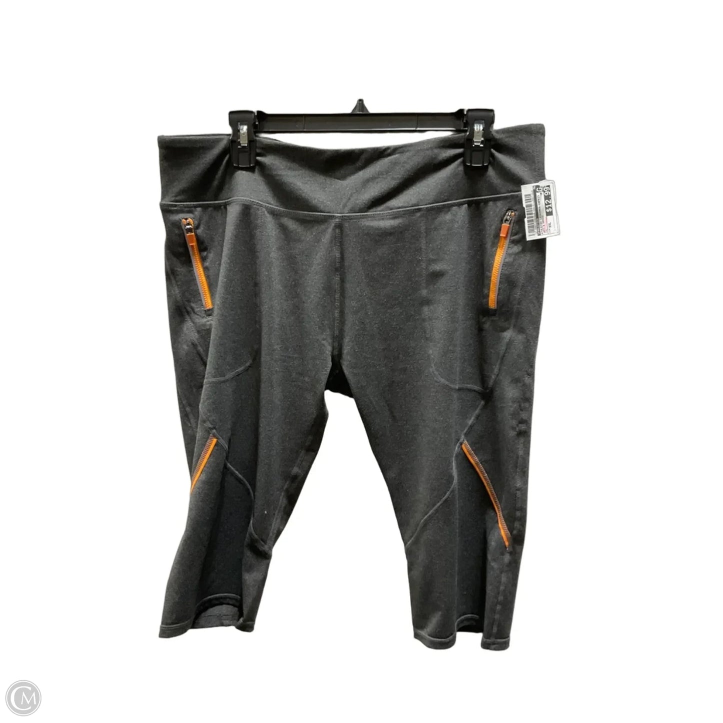 Athletic Leggings Capris By Fabletics In Grey & Orange, Size: Xxl