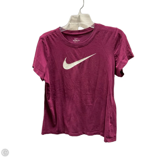 Athletic Top Short Sleeve By Nike In Purple, Size: M