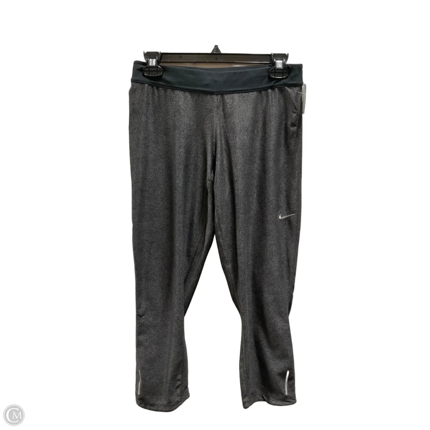 Athletic Leggings By Nike Apparel In Black & Grey, Size: L