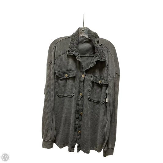 Jacket Shirt By Briggs In Grey, Size: Xxl