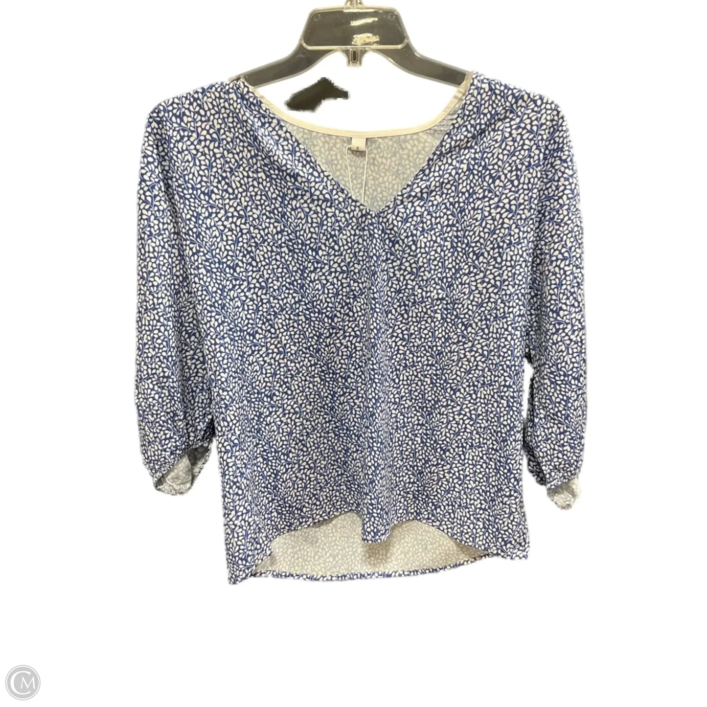 Top Long Sleeve By Clothes Mentor In Blue & White, Size: S