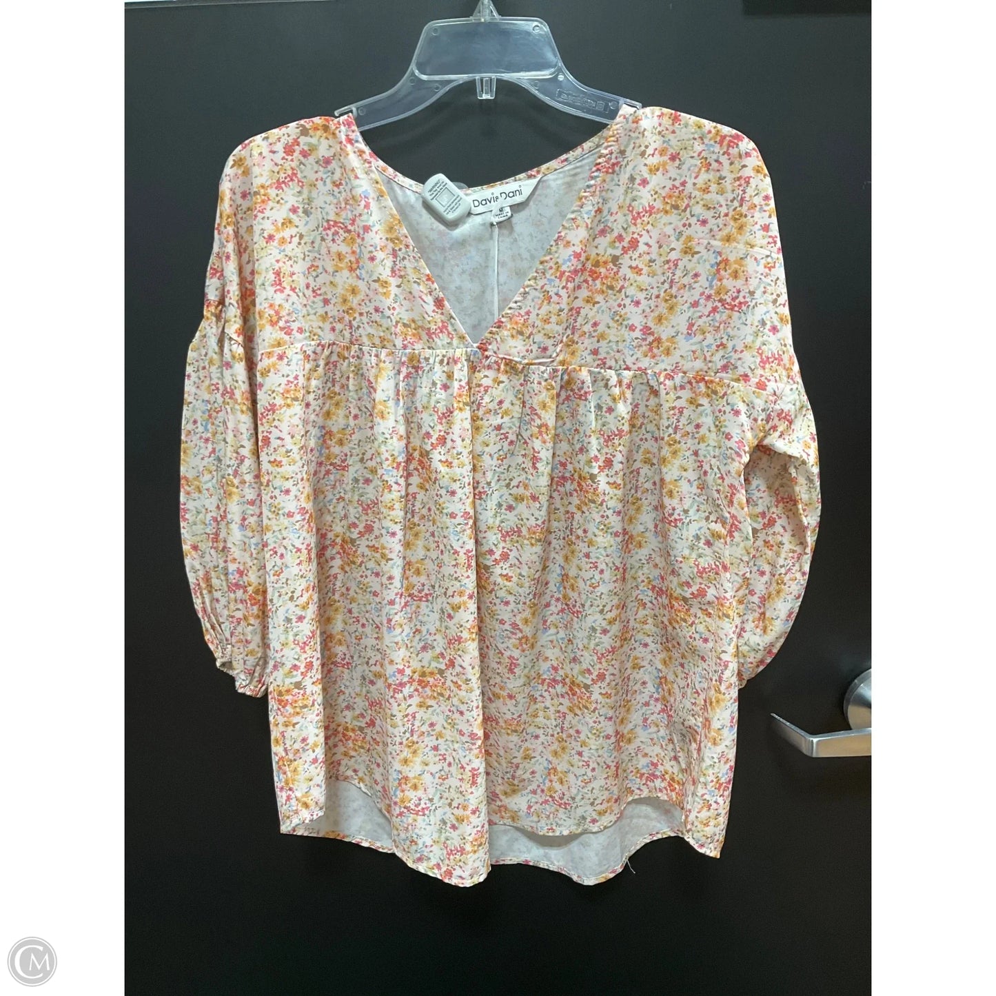 Top 3/4 Sleeve By Davi & Dani In Floral Print, Size: M