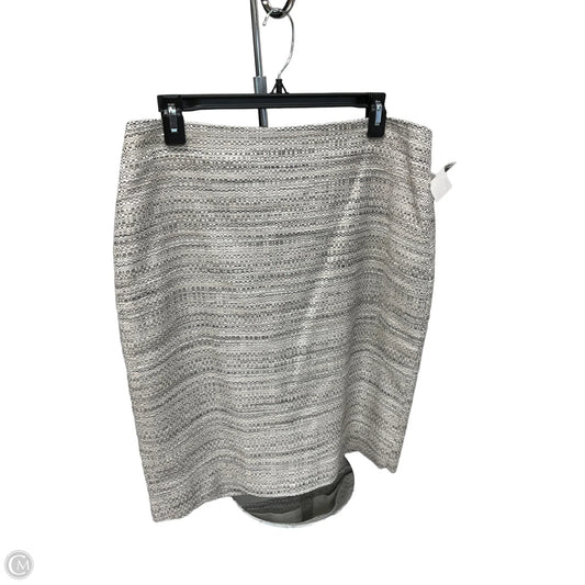 Skirt Midi By Loft In Grey & White, Size: 10