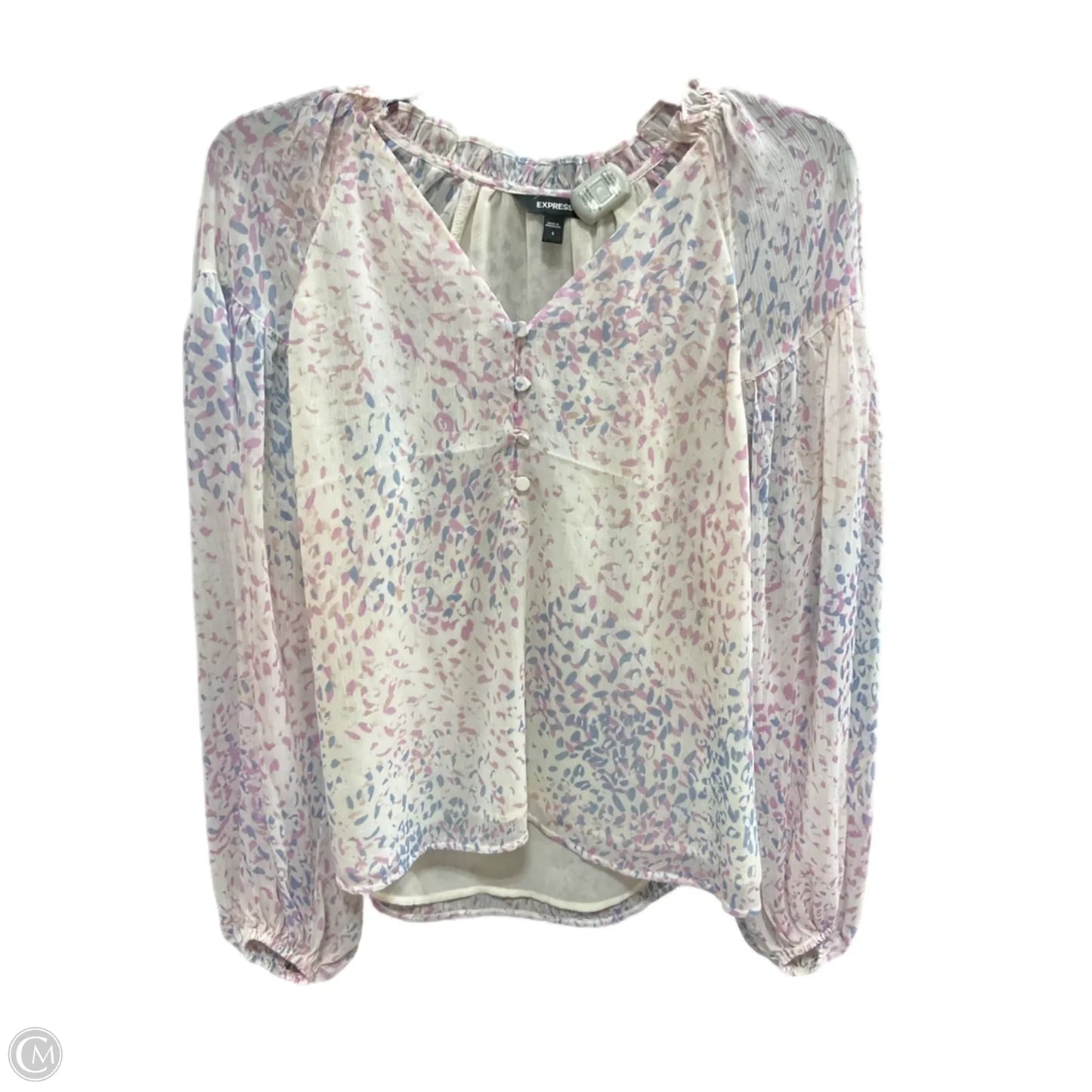 Top Long Sleeve By Express In Multi-colored, Size: S