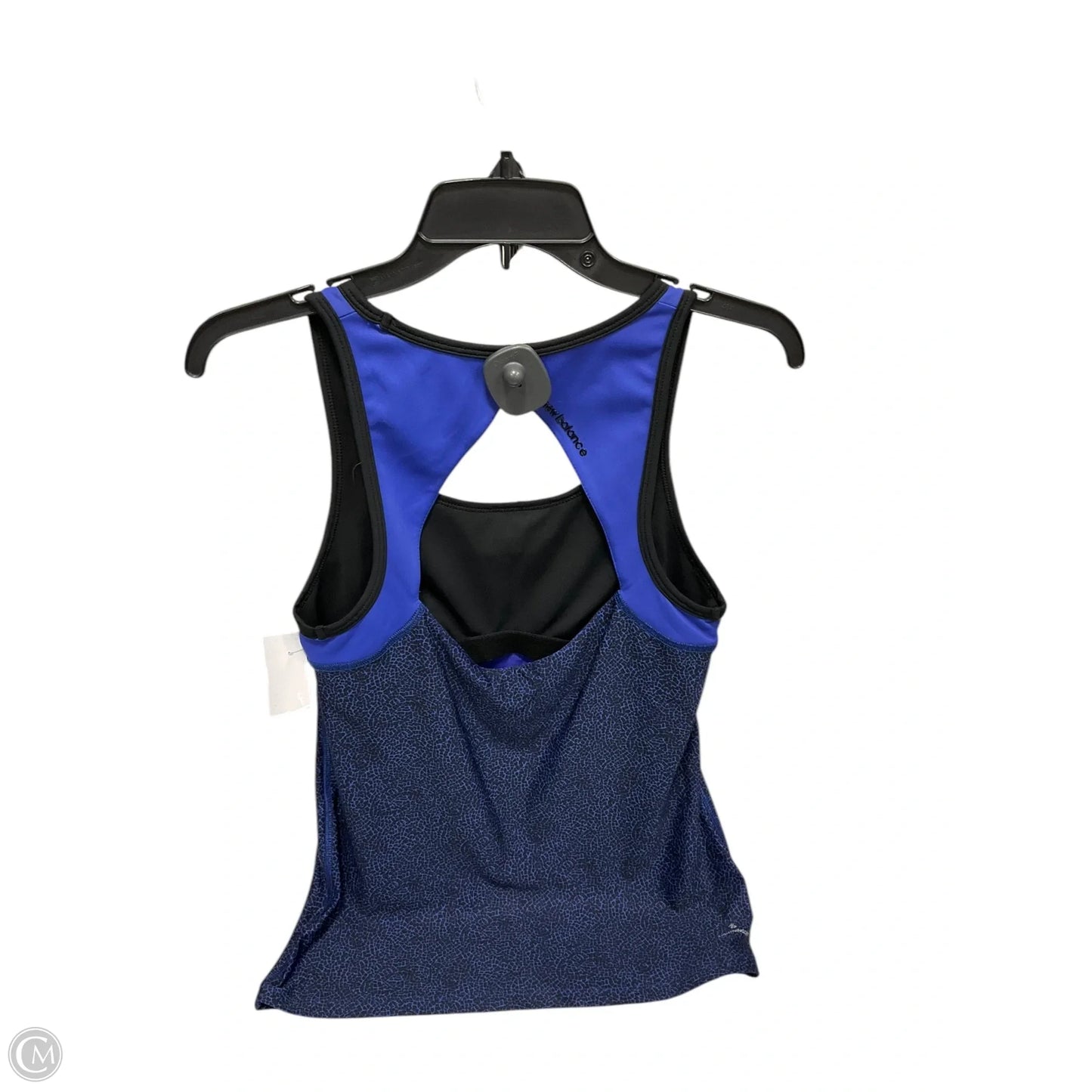Athletic Tank Top By New Balance In Black & Blue, Size: M