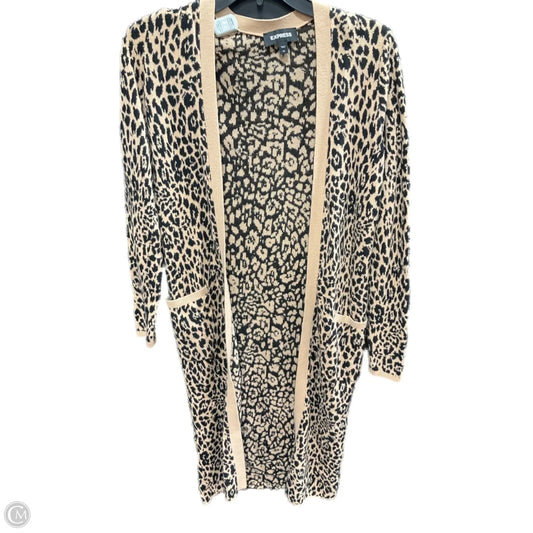 Sweater Cardigan By Express In Leopard Print, Size: Xs