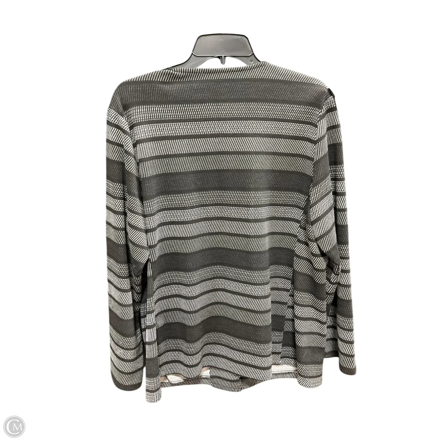 Sweater Cardigan By Chicos In Black & White, Size: L