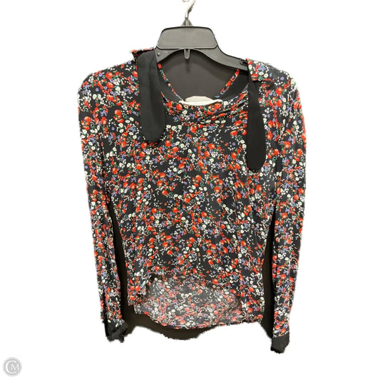 Top Long Sleeve By Zara In Floral Print, Size: S