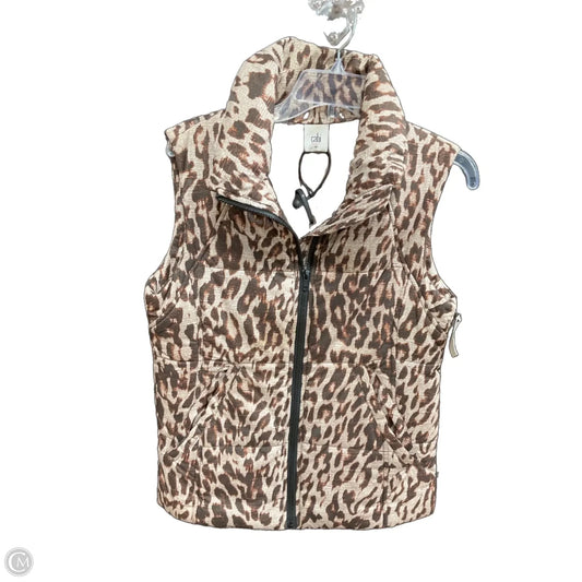 Vest Puffer & Quilted By Cabi In Leopard Print, Size: Xs
