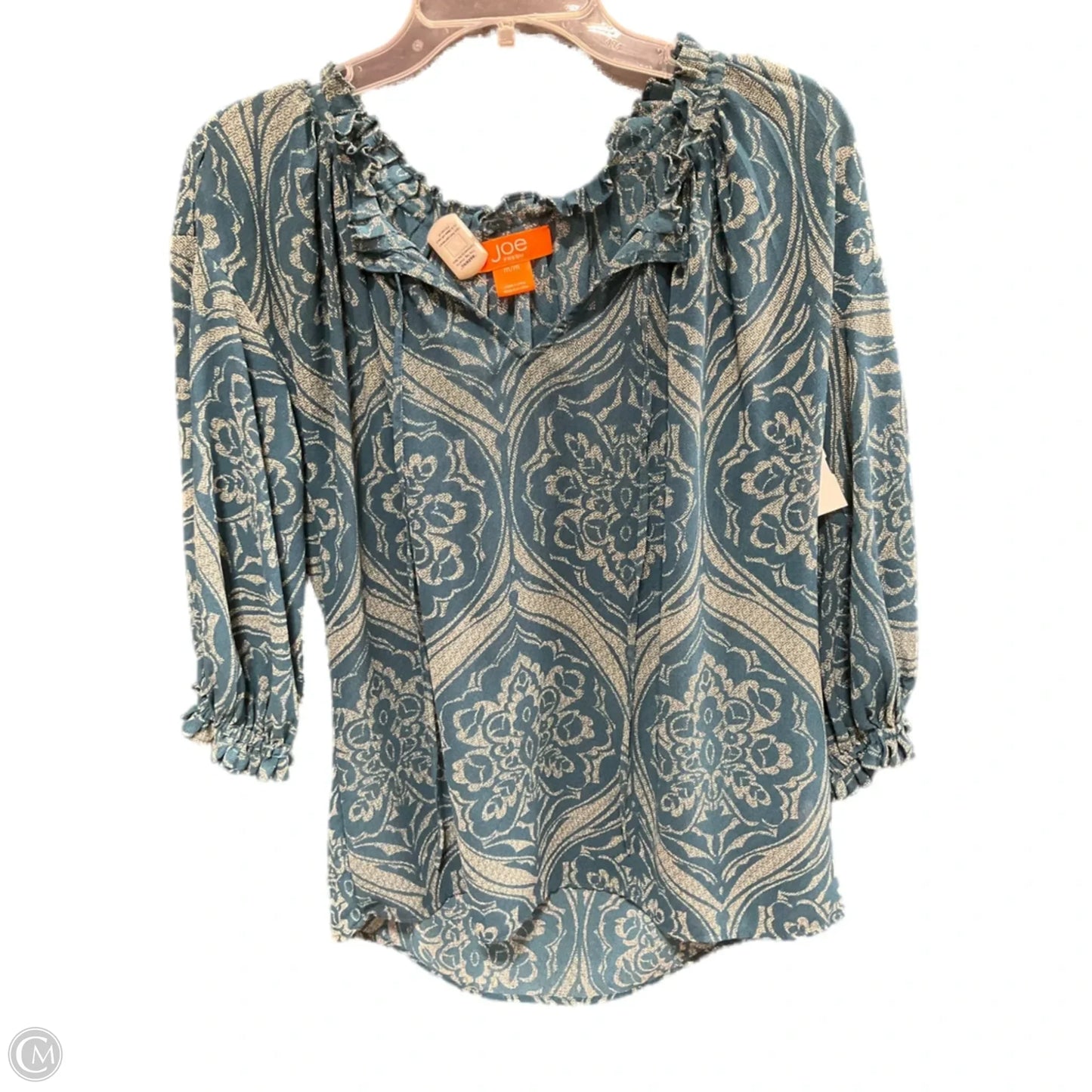 Top Long Sleeve By Joe Fresh In Teal, Size: M