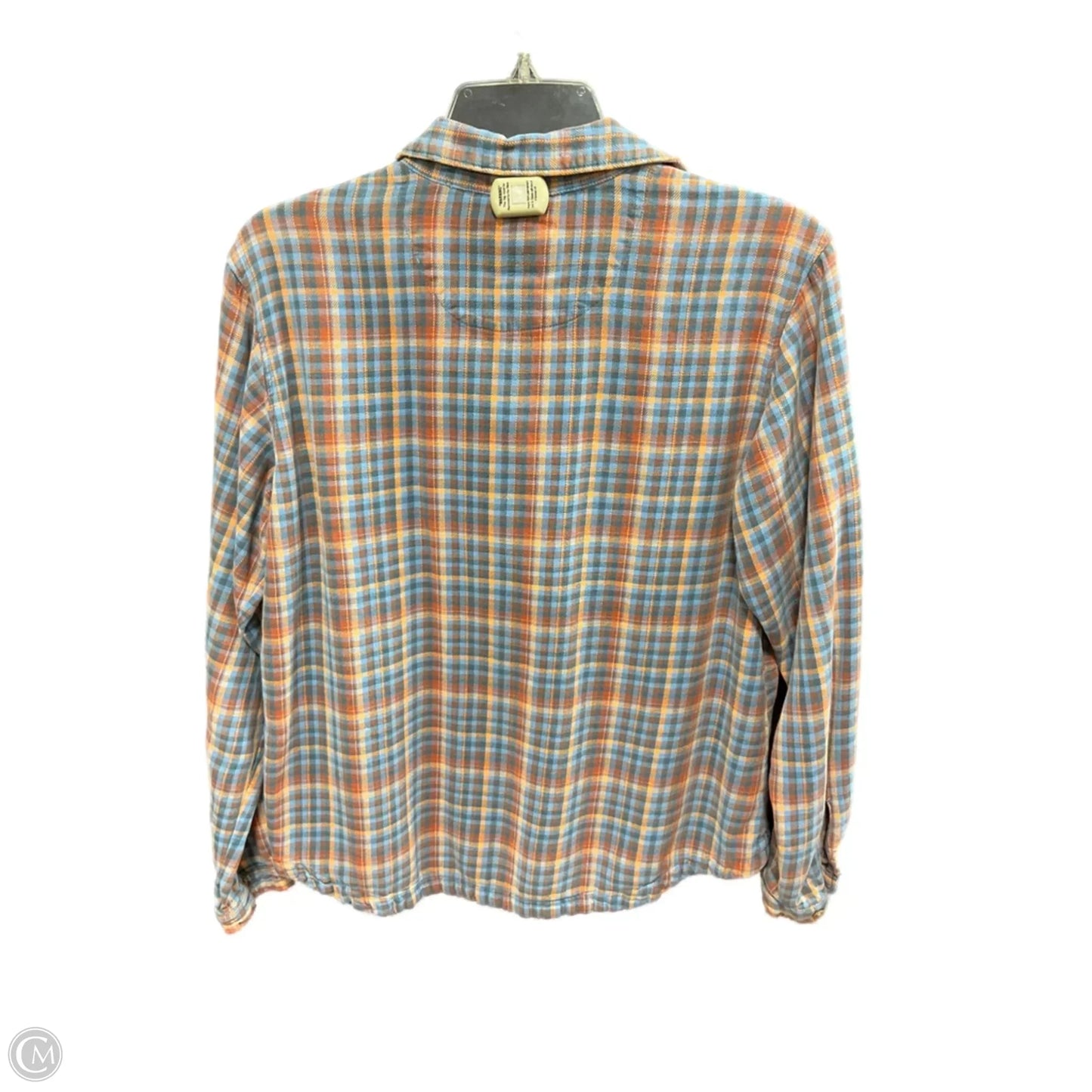Blouse Long Sleeve By Woolrich In Blue & Orange, Size: M