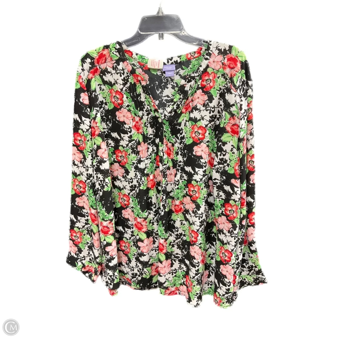 Top Long Sleeve By Laura Scott In Floral Print, Size: 3x