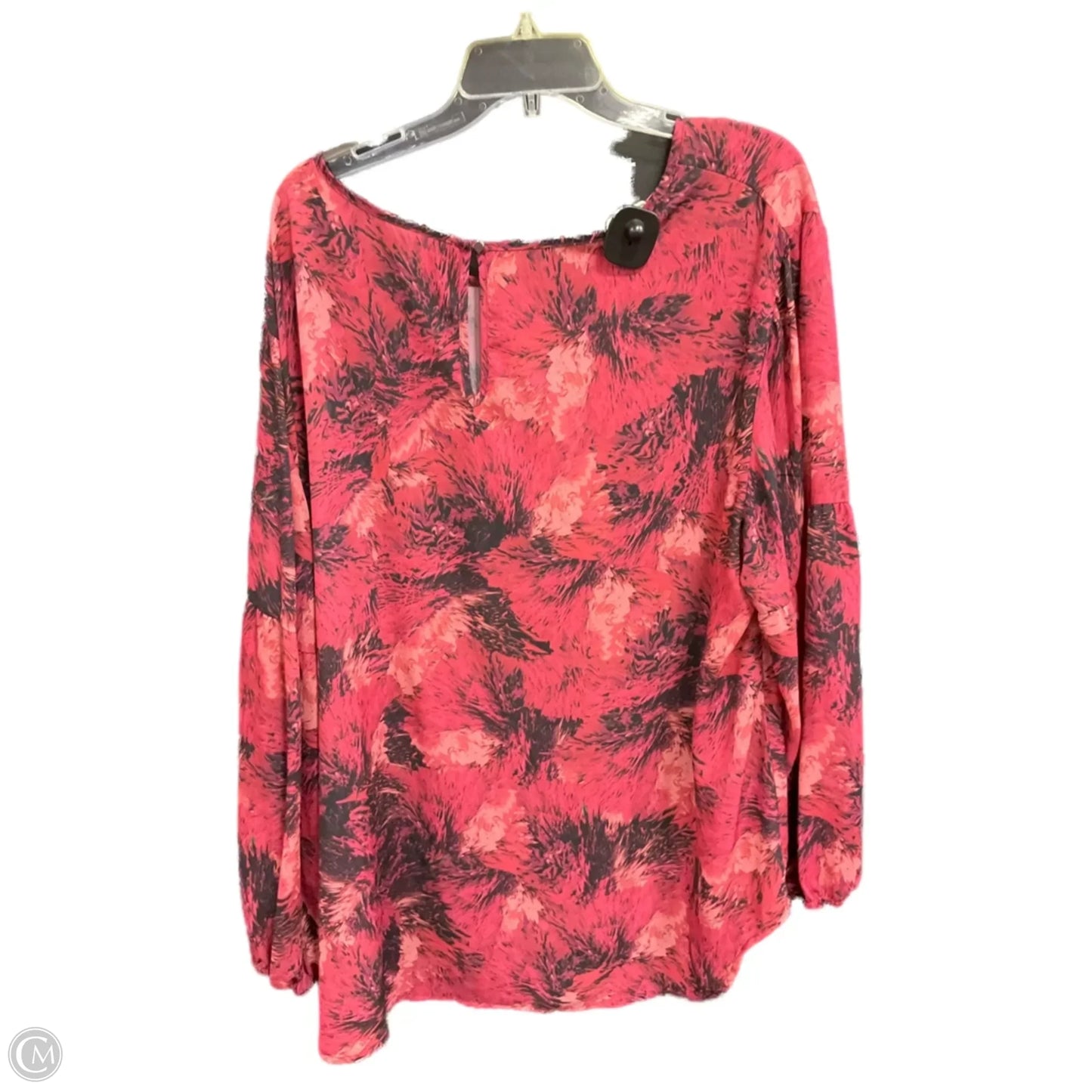 Top Long Sleeve By Ava & Viv In Pink & Red, Size: 4x