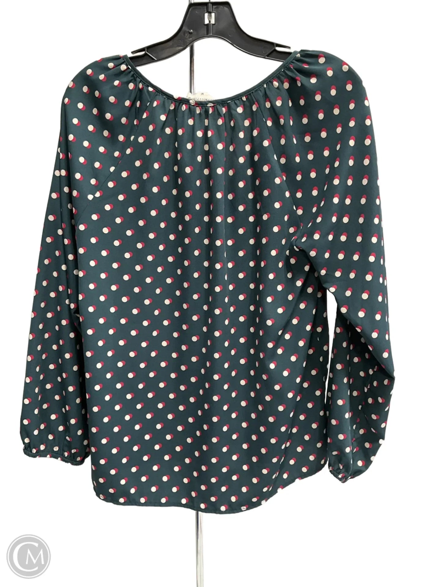 Top Long Sleeve By Clothes Mentor In Polkadot Pattern, Size: M