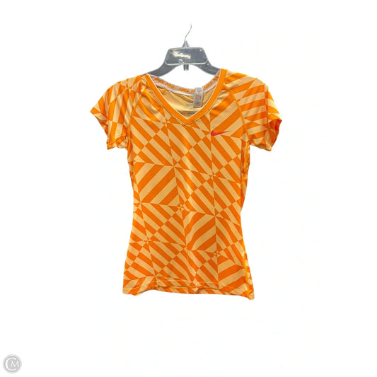 Athletic Top Short Sleeve By Nike Apparel In Orange, Size: M
