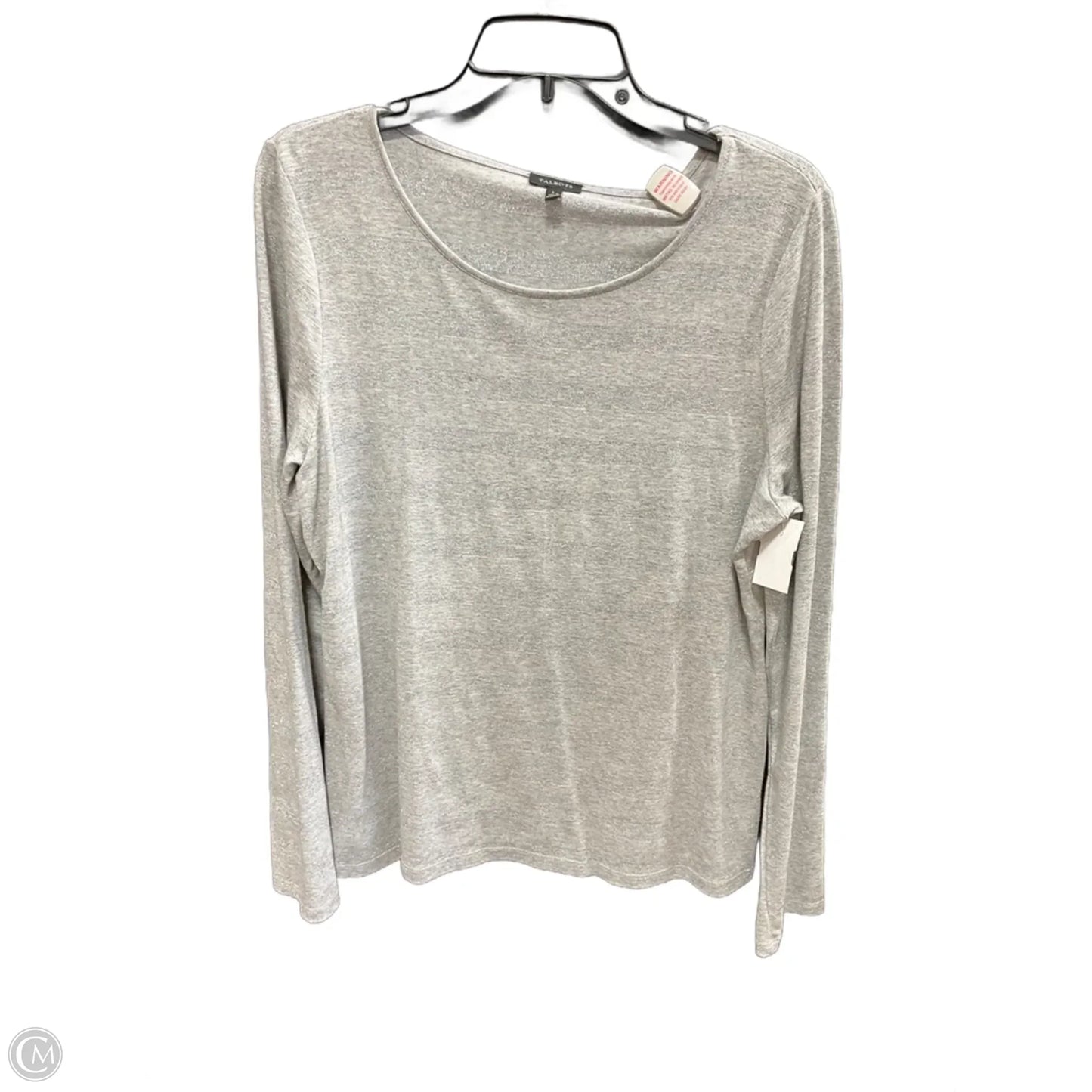 Top Long Sleeve By Talbots In Silver, Size: L