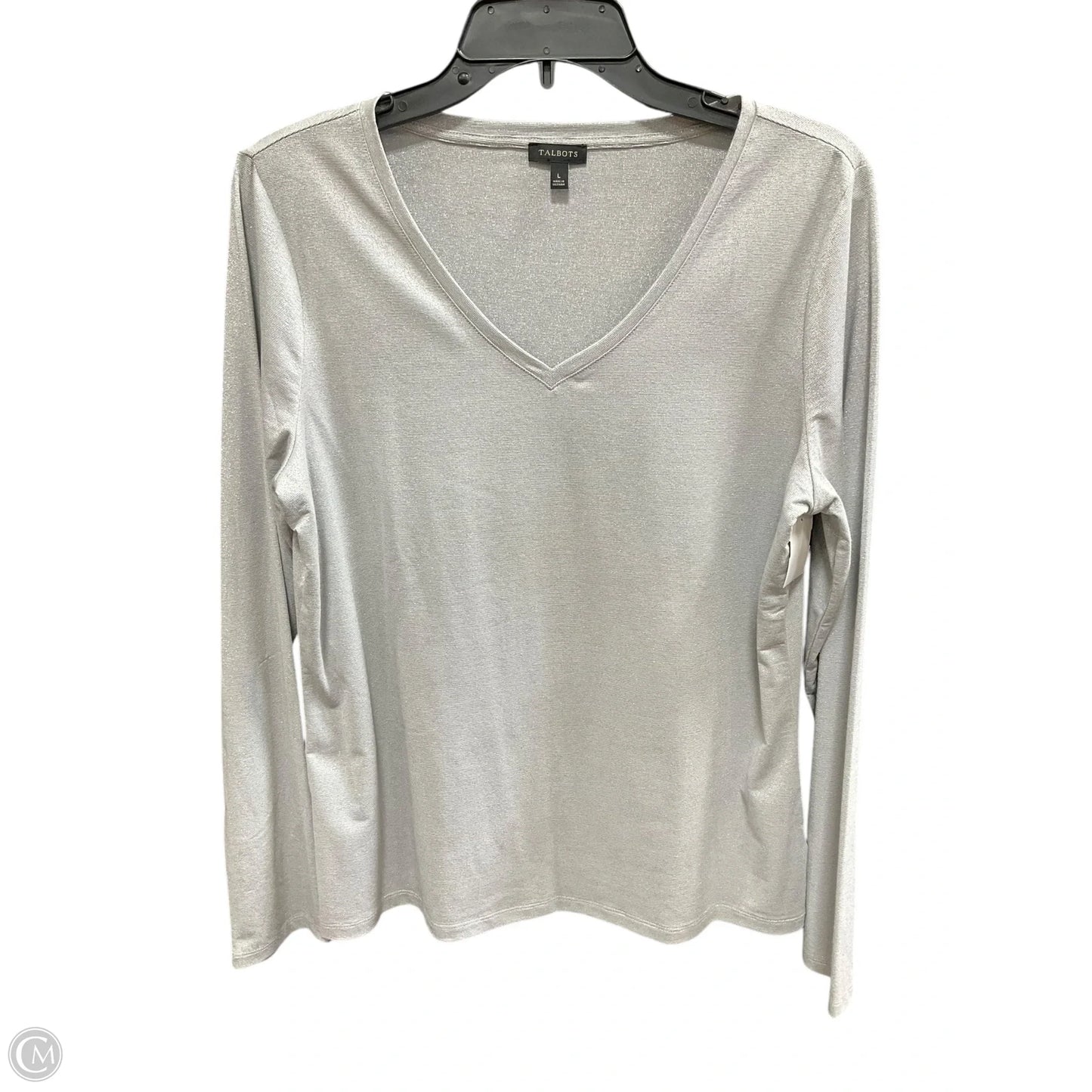Top Long Sleeve By Talbots In Silver, Size: L