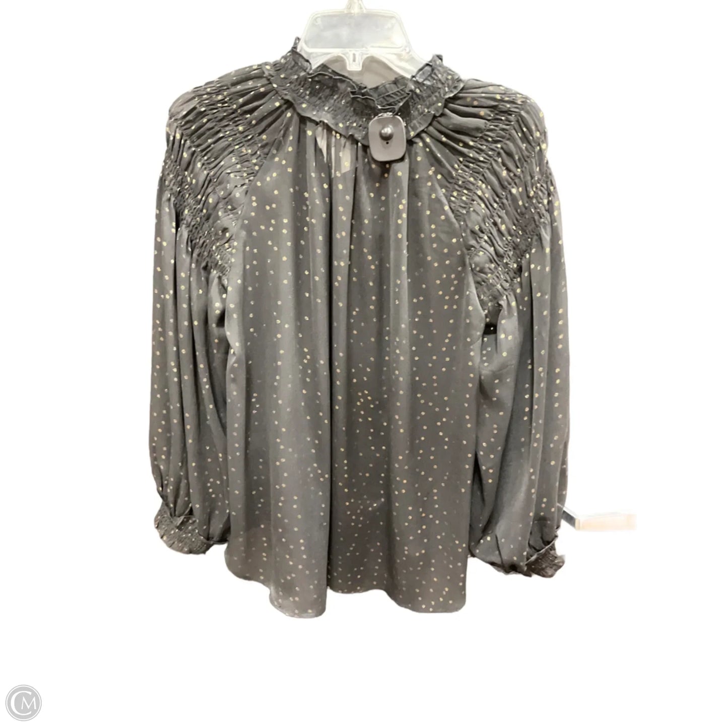 Top Long Sleeve By Loft In Black & Gold, Size: S