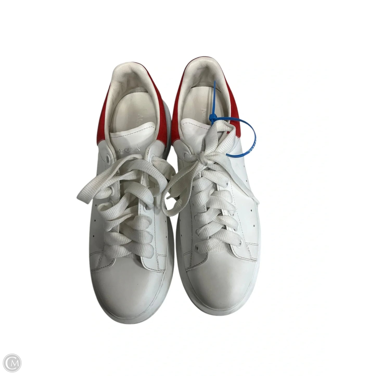 Shoes Luxury Designer By Alexander Mcqueen In Red & White, Size: 8.5