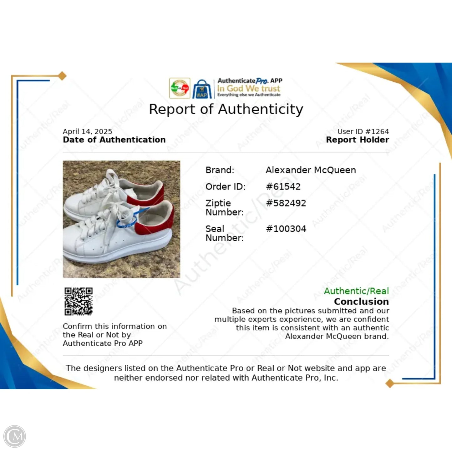 Shoes Luxury Designer By Alexander Mcqueen In Red & White, Size: 8.5