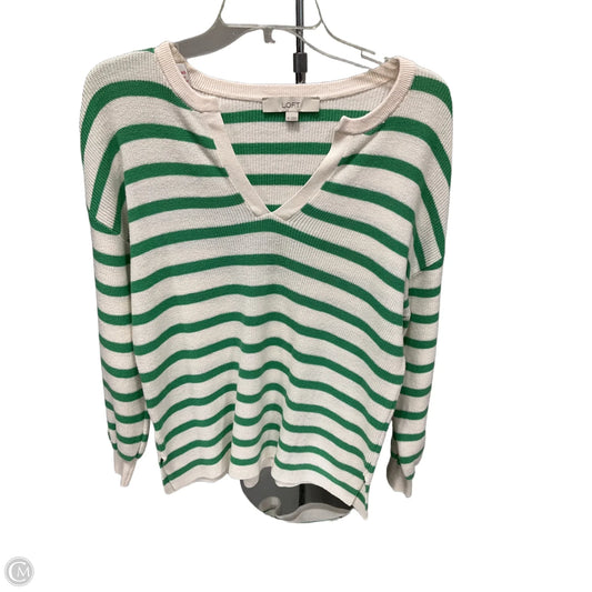 Sweater By Loft In Cream & Green, Size: Xs