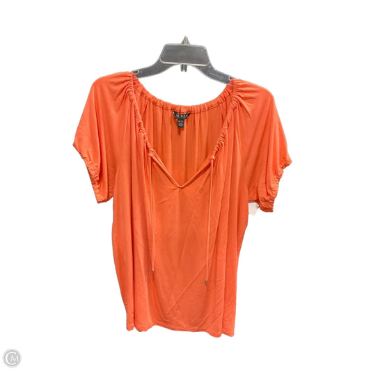 Top Short Sleeve By Lauren By Ralph Lauren In Orange, Size: Xl