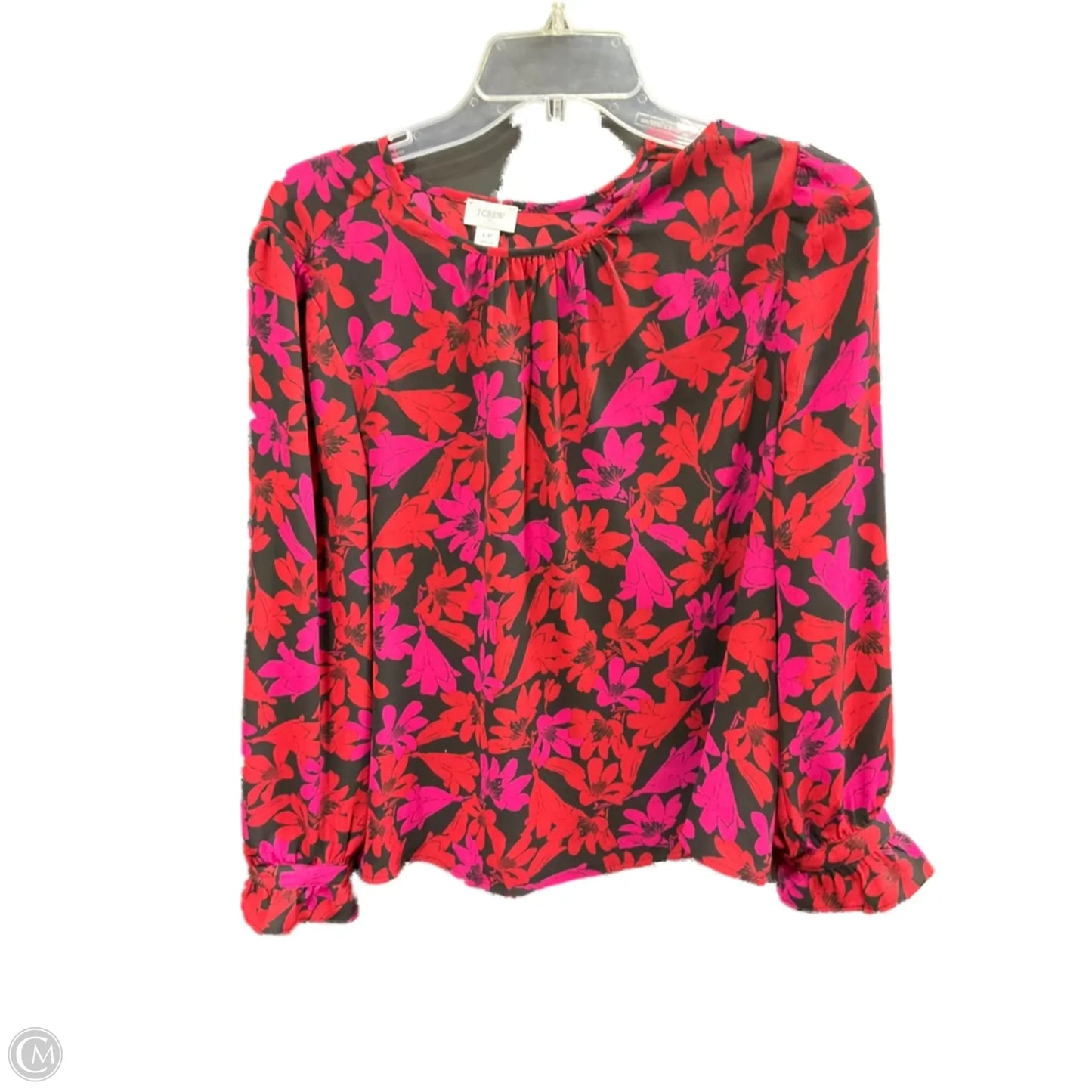 Top Long Sleeve By J. Crew In Pink & Red, Size: L