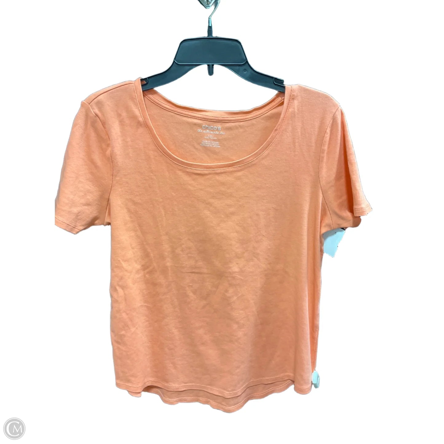 Top Short Sleeve By Chicos In Orange, Size: L