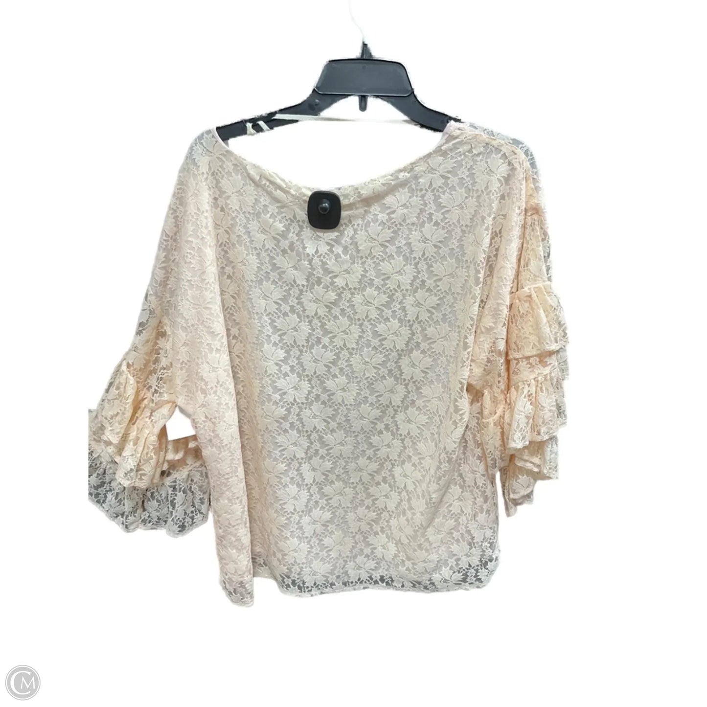 Top Short Sleeve By Anthropologie In Peach, Size: L