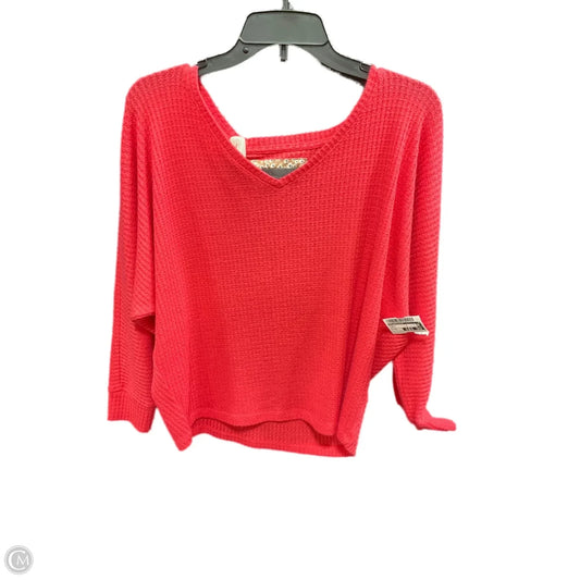 Top Long Sleeve By Anthropologie In Coral, Size: M