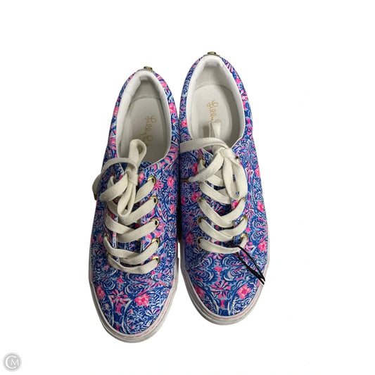 Shoes Designer By Lilly Pulitzer In Blue & Pink, Size: 9