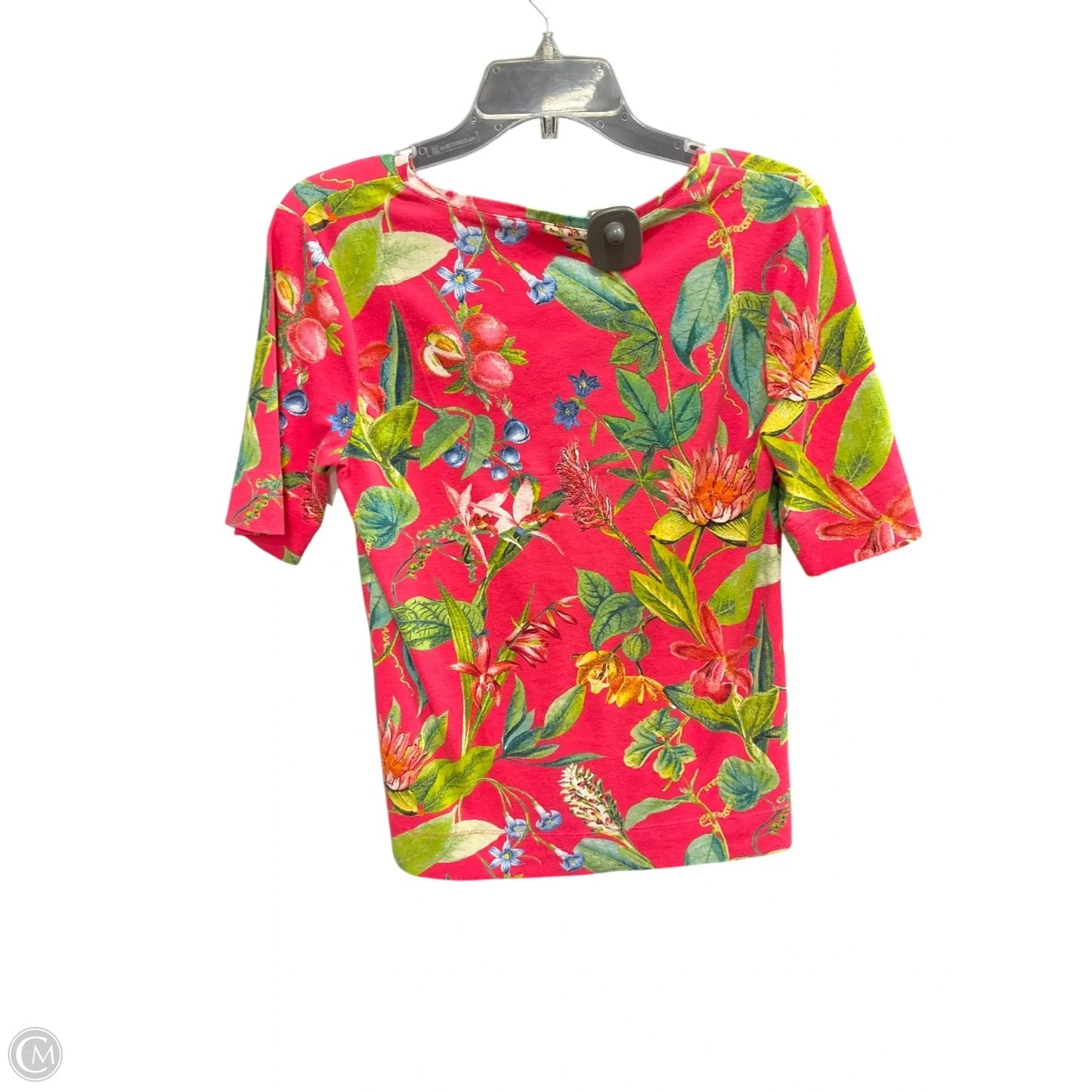 Top Short Sleeve By Chicos In Tropical Print, Size: M